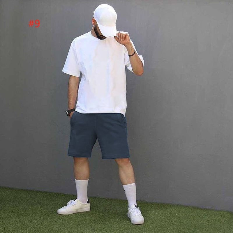 Men's Casual Short Sleeve T-Shirt and Shorts Set - Comfortable Summer Outfit for Beach, Gym, and Everyday Wear