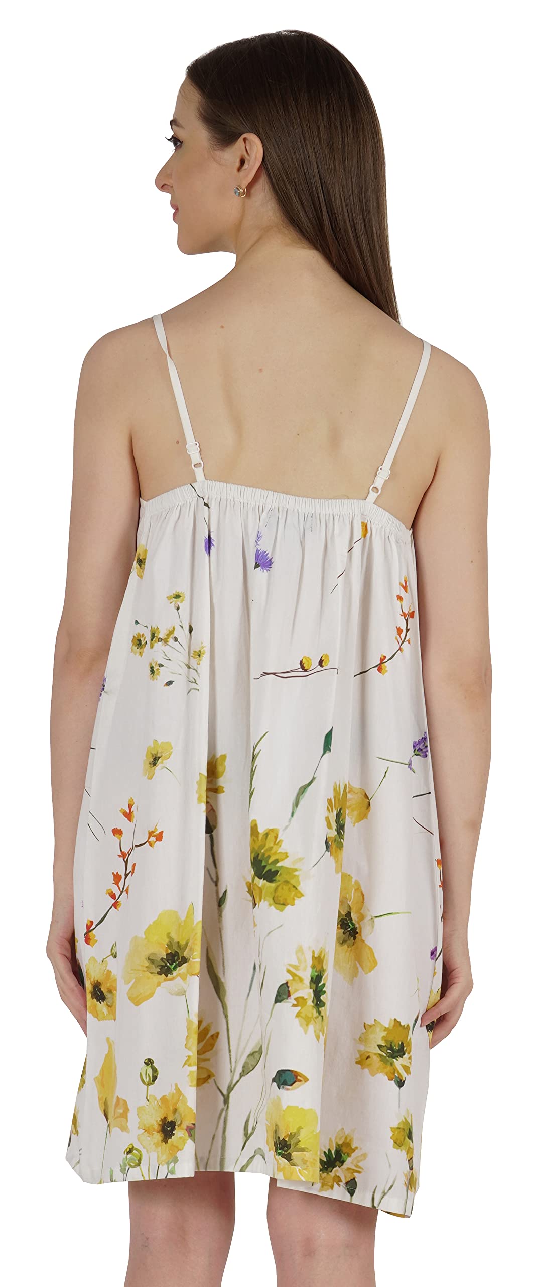Bimba Women's Casual Printed Spaghetti Strap Sundress - Flowy Short Summer Midi Dress for Beach, Vacation & Outdoor Activities