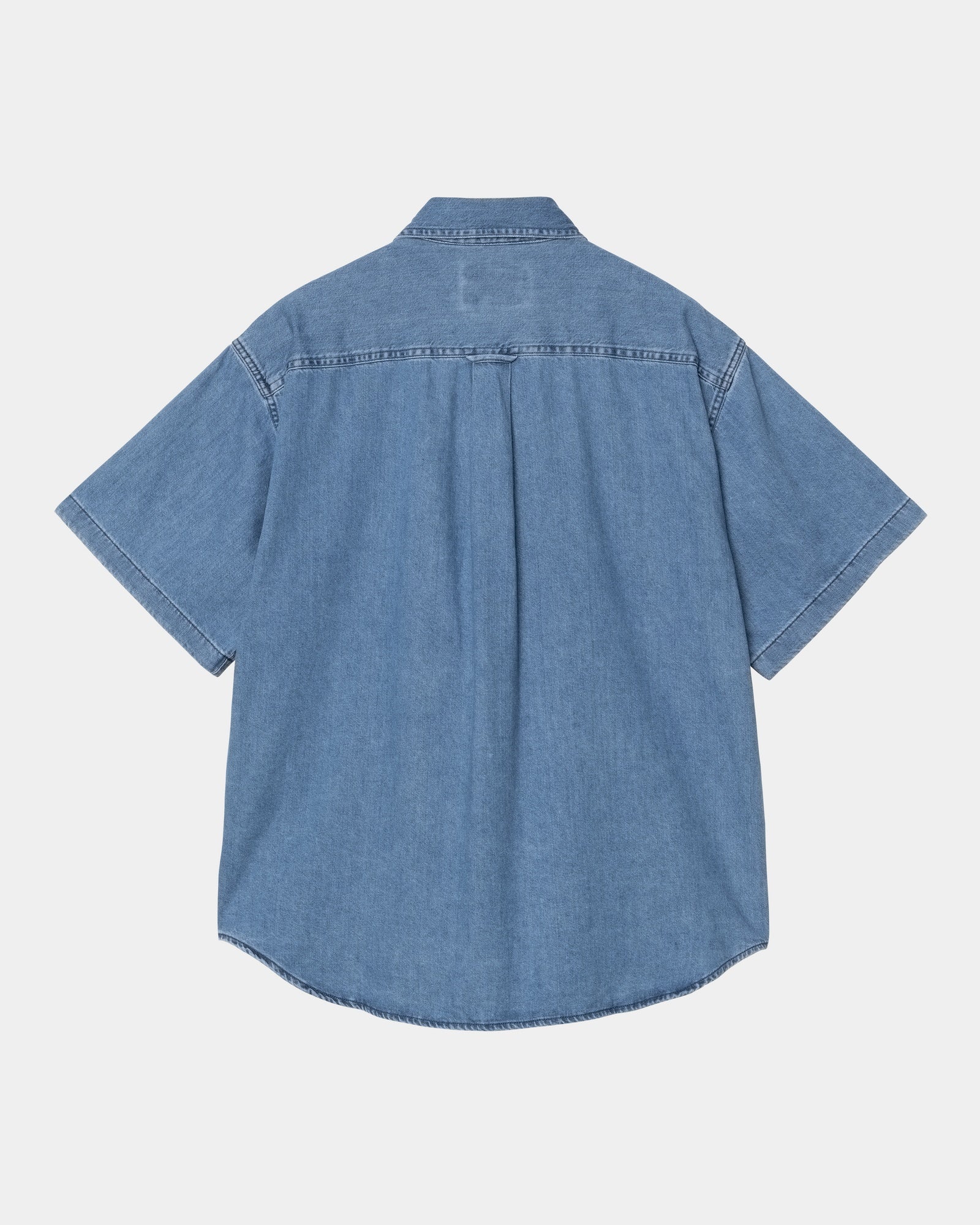 Lucas Men's Casual Short Sleeve Shirt - Stone Washed Blue Cotton Shirt for Summer | Perfect for Outdoor Activities, Beach Wear & Everyday Fashion