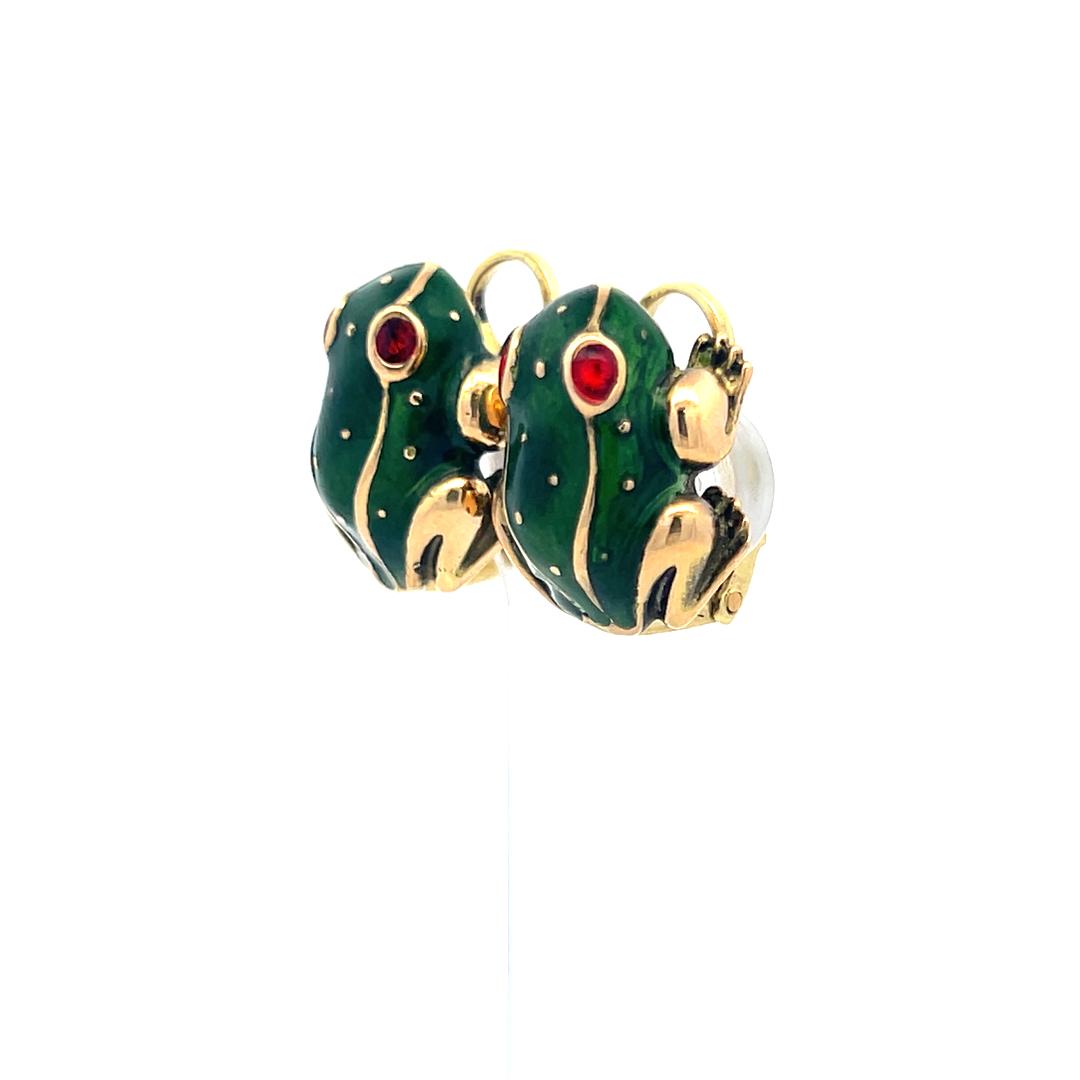 David Webb 0.14 Carat Ruby 18K Yellow Gold Clip-On Earrings for Women - Elegant Vintage Style Jewelry Gift for Birthday, Anniversary & Special Occasions