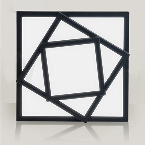 Modern Geometric LED Flush Mount Ceiling Light - 16x16 Inch, 24W Max, Painted Metal Finish - Perfect for Living Room, Bedroom, or Kitchen Lighting