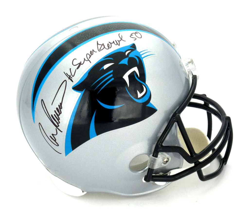 Ron Rivera Autographed Carolina Panthers Riddell Full Size NFL Helmet - Official SB 50 Collectible - Perfect for Sports Memorabilia Displays & Fan Cave Decor