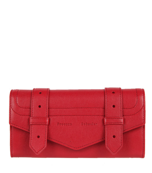 Premium PS1 Continental Flap Wallet in Ruby Red - Stylish RFID-Blocking Leather Wallet for Men & Women | Perfect for Travel, Business & Everyday Use