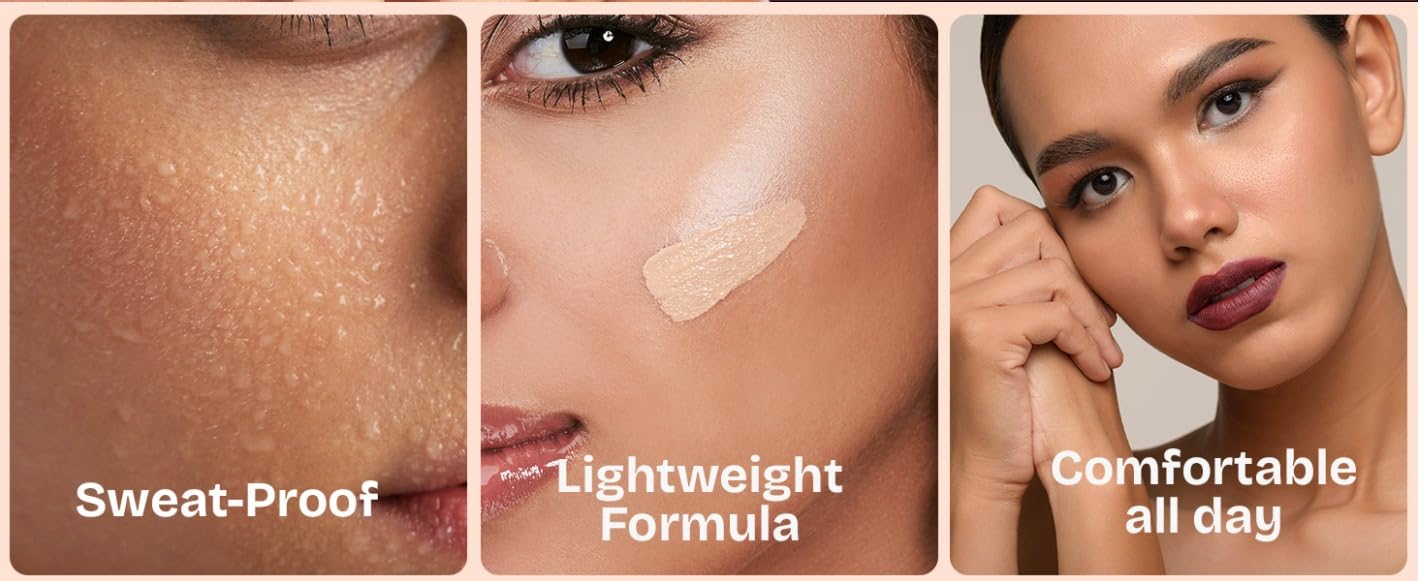 Cutie Beauty Professional Full Coverage Foundation - Natural & Flawless Finish, Long-Lasting, Oil-Free (Beige) | Perfect for Daily Wear, Special Occasions & Photography