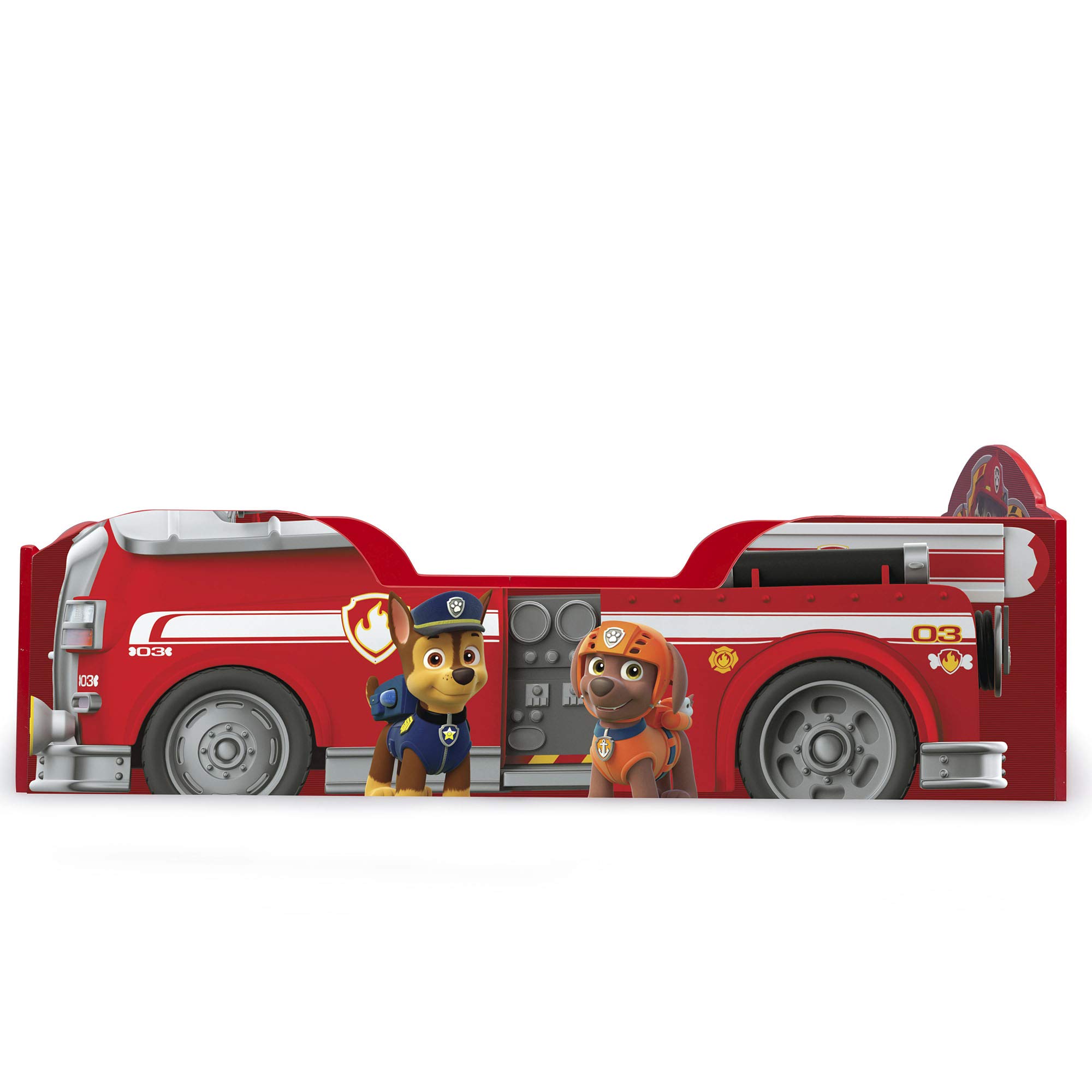Delta Children Wood Toddler Bed with Nick Jr. PAW Patrol Design & Serta Perfect Slumber Dual-Sided Mattress - Eco-Friendly Recycled Fiber Core | Safe Sleep Solution for Kids' Bedroom & Nursery Decor