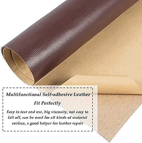 Bitrexup Self Adhesive Leather Repair Patch Kit - 60x30cm Brown Vinyl & Leather Repair for Couches, Car Seats, Belts, Handbags - Durable Adhesive Backing for Furniture & Sofa Restoration (2-Pack) - Perfect for Home, Office & Vehicle Interior Repairs