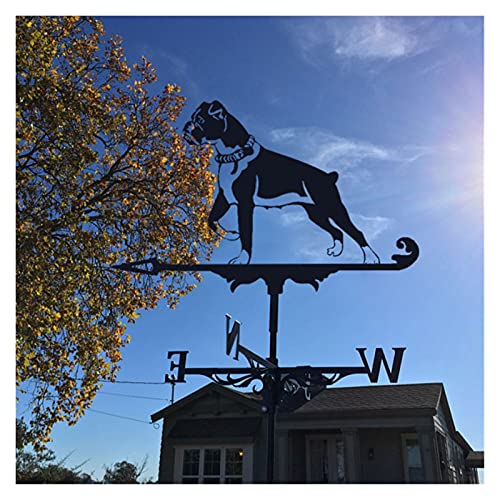 Stainless Steel Boxer Dog Weathervane - Durable Garden Stake for Patio & Yard Decor | Professional Weather Measuring Tool for Outdoor Use