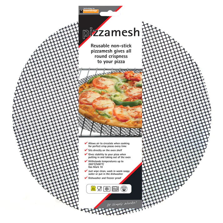 Premium Black Pizzamesh - Durable Pizza Screen for Perfectly Cooked Homemade Pizzas | Ideal for Oven, Grill & Outdoor Cooking