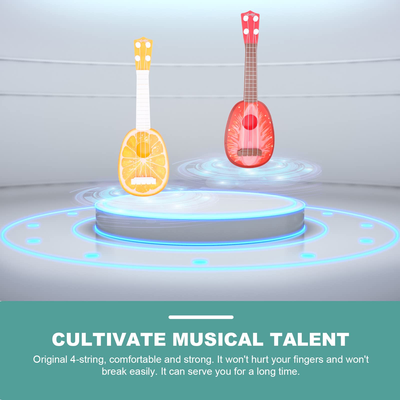 EXCLUZO 2-Pack Realistic Toy Guitar Set - Beginner's Mini Ukulele for Kids & Toddlers | Pretend Play, Music Education & Birthday Gifts