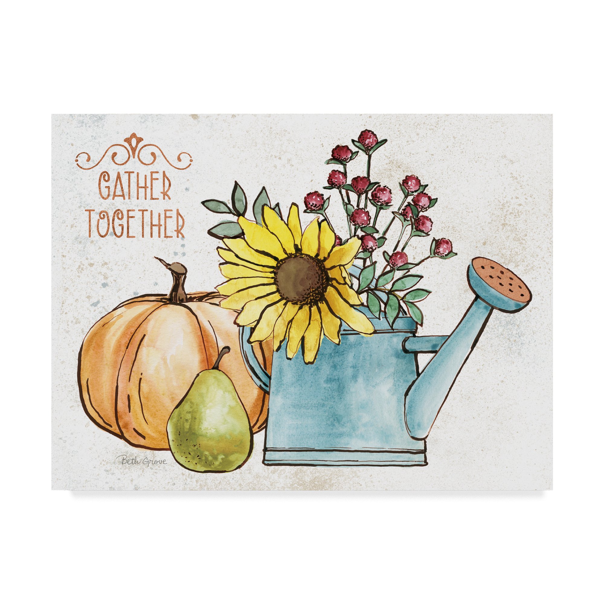 October Garden I by Beth Grove - 35x47 Inch Wall Art Canvas Print - Perfect for Living Room, Bedroom, and Office Decor