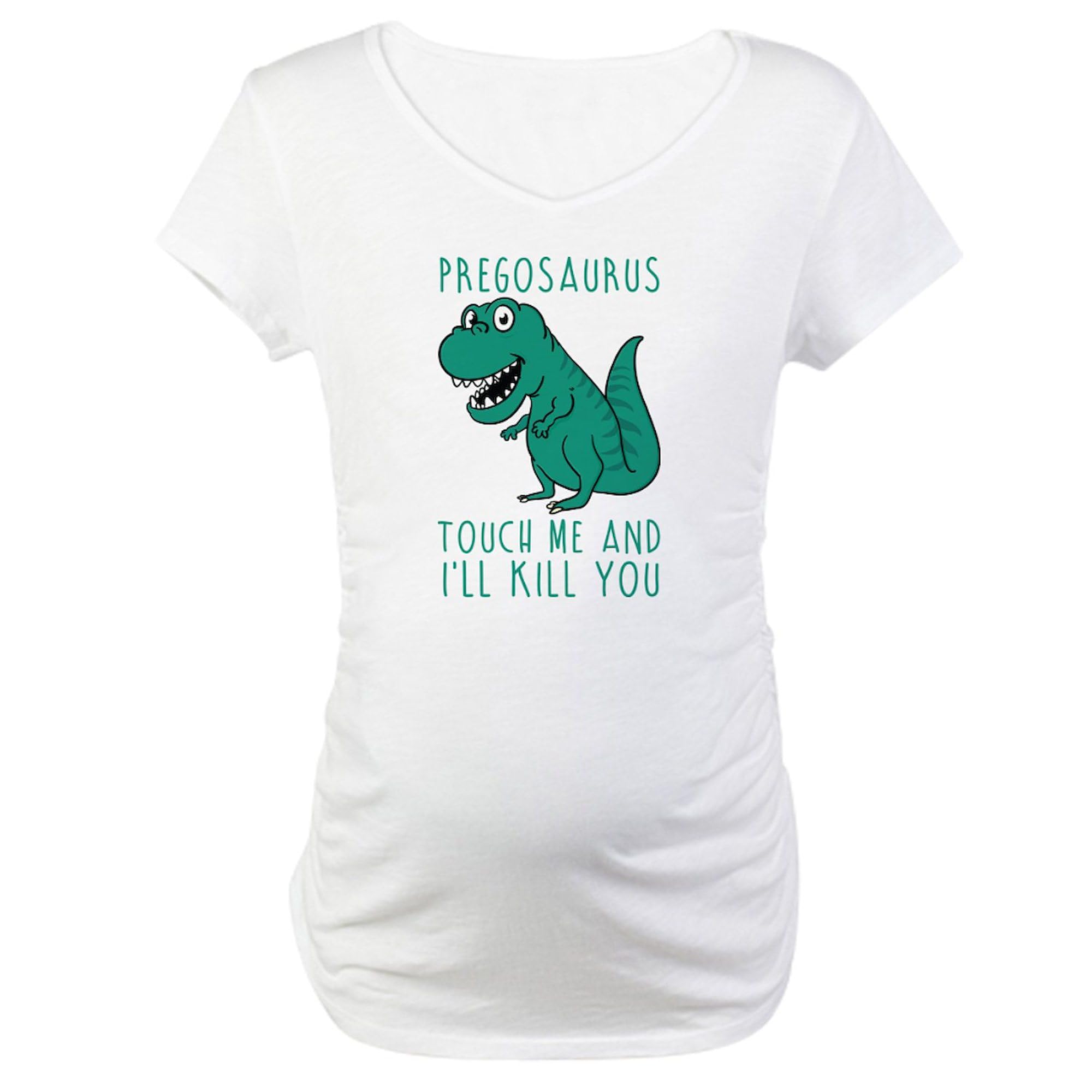 Pregosaurus Maternity T-Shirt for Women - Funny Pregnancy Tee with Ruched Sides | Comfortable & Stretchy Maternity Top for Expecting Moms | Perfect for Baby Showers, Gender Reveals & Pregnancy Announcements
