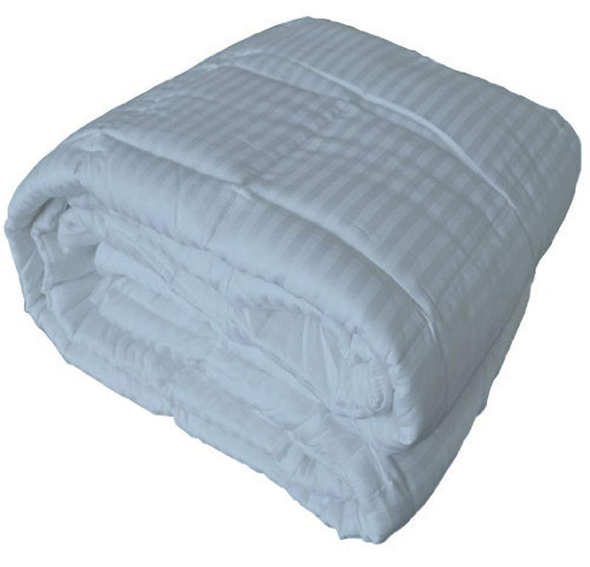 Premium 650 Thread Count Egyptian Cotton Comforter - Light Blue Stripe, 1pc Queen/Olympic Queen Size (86