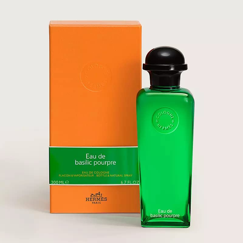 Hermes Eau De Basilic Pourpre Unisex Cologne Spray - 6.7oz/200ml Perfume with Pump Bottle | Fresh Citrus Aromatic Scent for Daily Wear, Office & Special Occasions