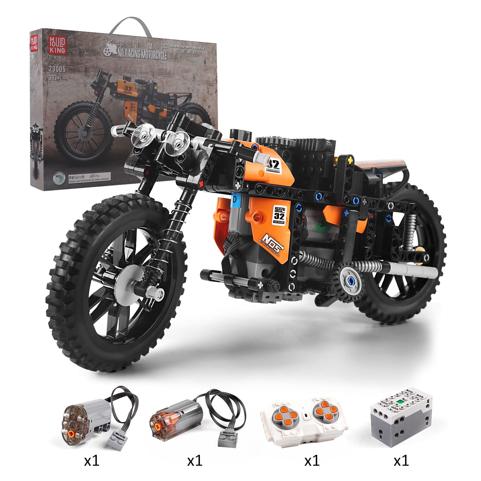 Mould King 23005 Remote Control Motorcycle Building Blocks Kit - High-Tech Motorcycle Model with Motors & App Control - STEM Toy for Kids & Adults - Perfect for Racing Games & Collectible Display