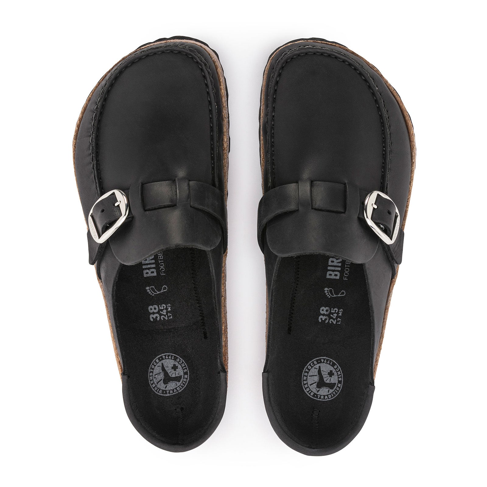 Birkenstock Buckley Clog for Women - Black Oiled Leather Comfort Shoes | Perfect for Casual Wear, Office & Home Use