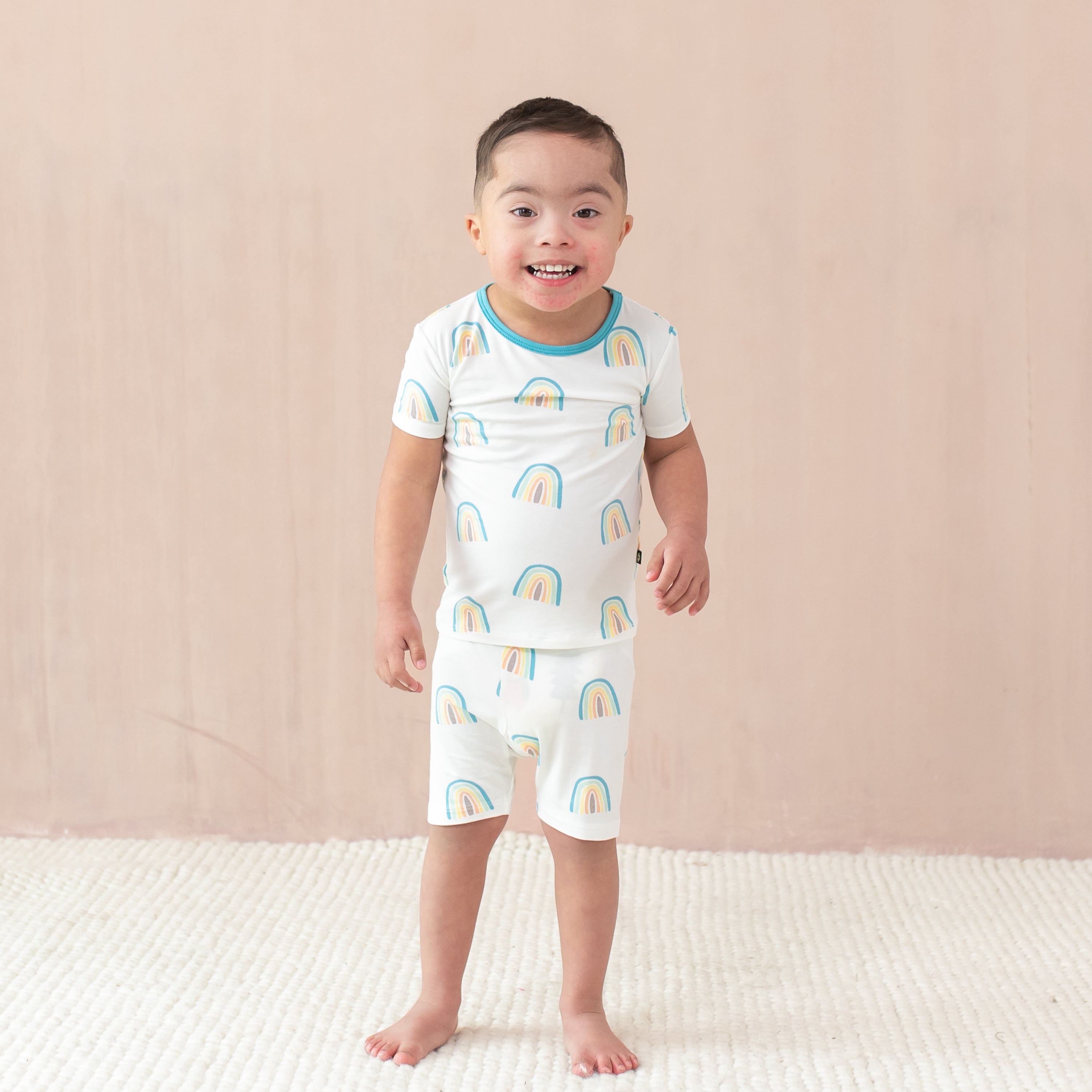 Makai Rainbow Short Sleeve Pajamas for Women - Soft Cotton Sleepwear Set for Summer Nights, Lounge Wear & Cozy Home Outfits