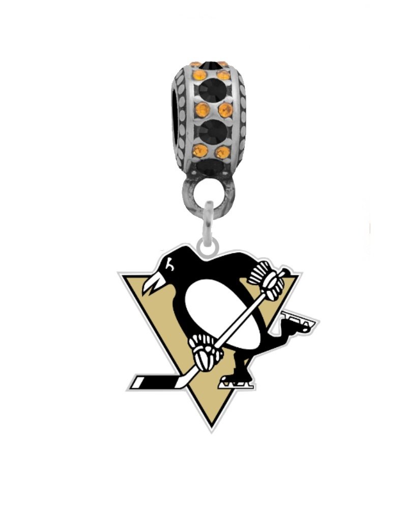 Pittsburgh Penguins Charm for Pandora Style Bracelets - Perfect for Hockey Fans & NHL Gifts - Game Day, Fan Collection & Jewelry Making