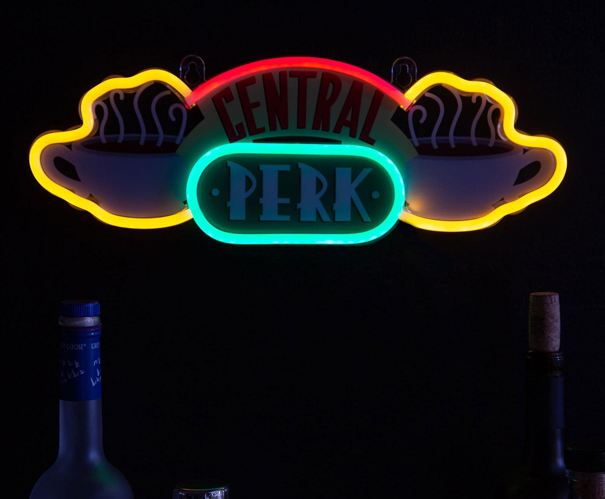 Ukonic Friends TV Show Central Perk Coffee Shop 16-Inch Neon Light Sign Replica - Official Licensed Home Decor Collectible - Hanging LED Wall Light for Living Room, Bedroom, Bar & Cafe Decor - Trendy Room Essentials for Fans & Gift Ideas