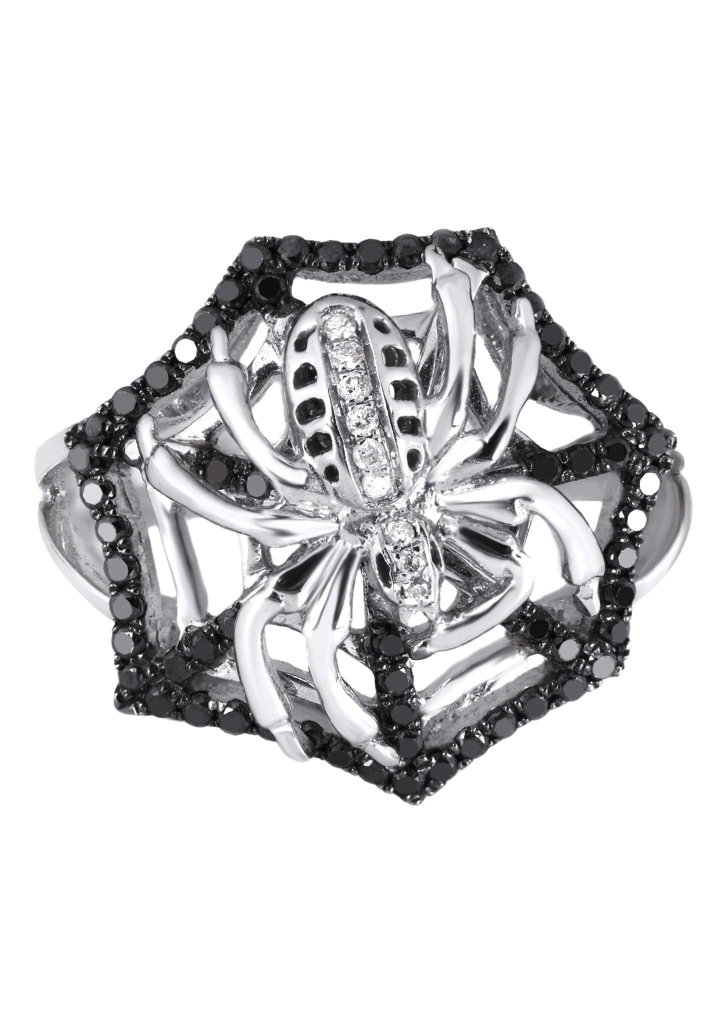 14K Gold Black Diamond Cocktail Ring for Women - 0.46 Carat Elegant Statement Jewelry - Perfect for Evening Parties, Weddings & Special Occasions