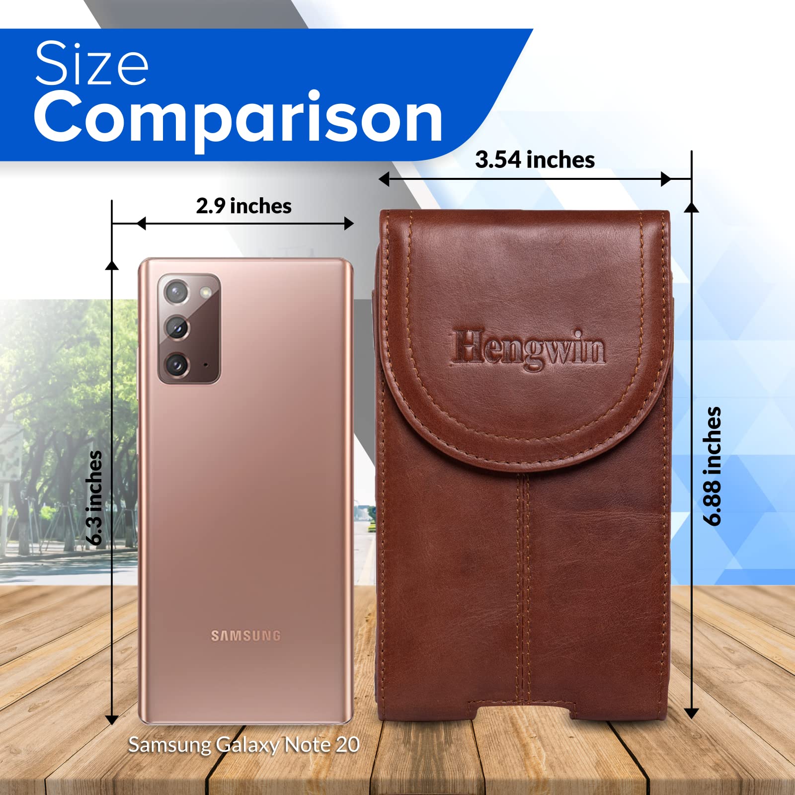 Genuine Leather Phone Belt Holster for Samsung Galaxy S25/S24/S23/S22/S21/S20 Ultra & S25+ - Waist Pouch with Clip for Men - Hiking, Running & Outdoor Smartphone Carrier with Card Holder