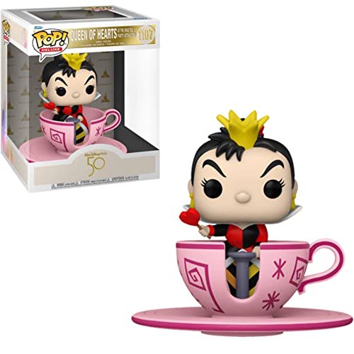 Disney 50th Anniversary Queen of Hearts Mad Tea Party Attraction #1107 Collectible Figurine - Perfect for Disney Fans, Theme Park Enthusiasts, and Home Decor