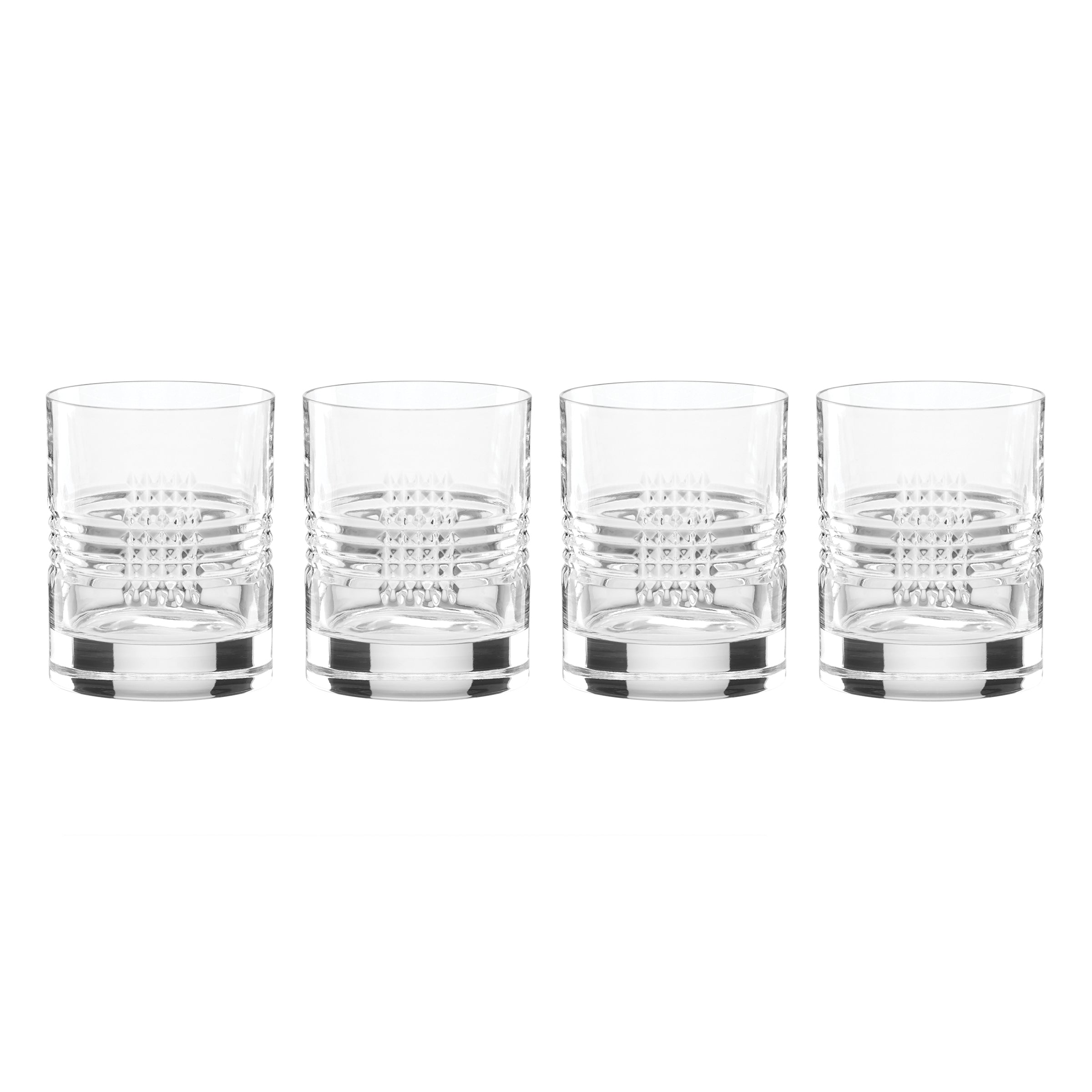 Premium Sloane Crystal Double Old Fashioned Whiskey Glasses Set of 4 - Elegant Barware for Cocktails, Bourbon & Scotch - Perfect for Home Bars, Gifts & Entertaining