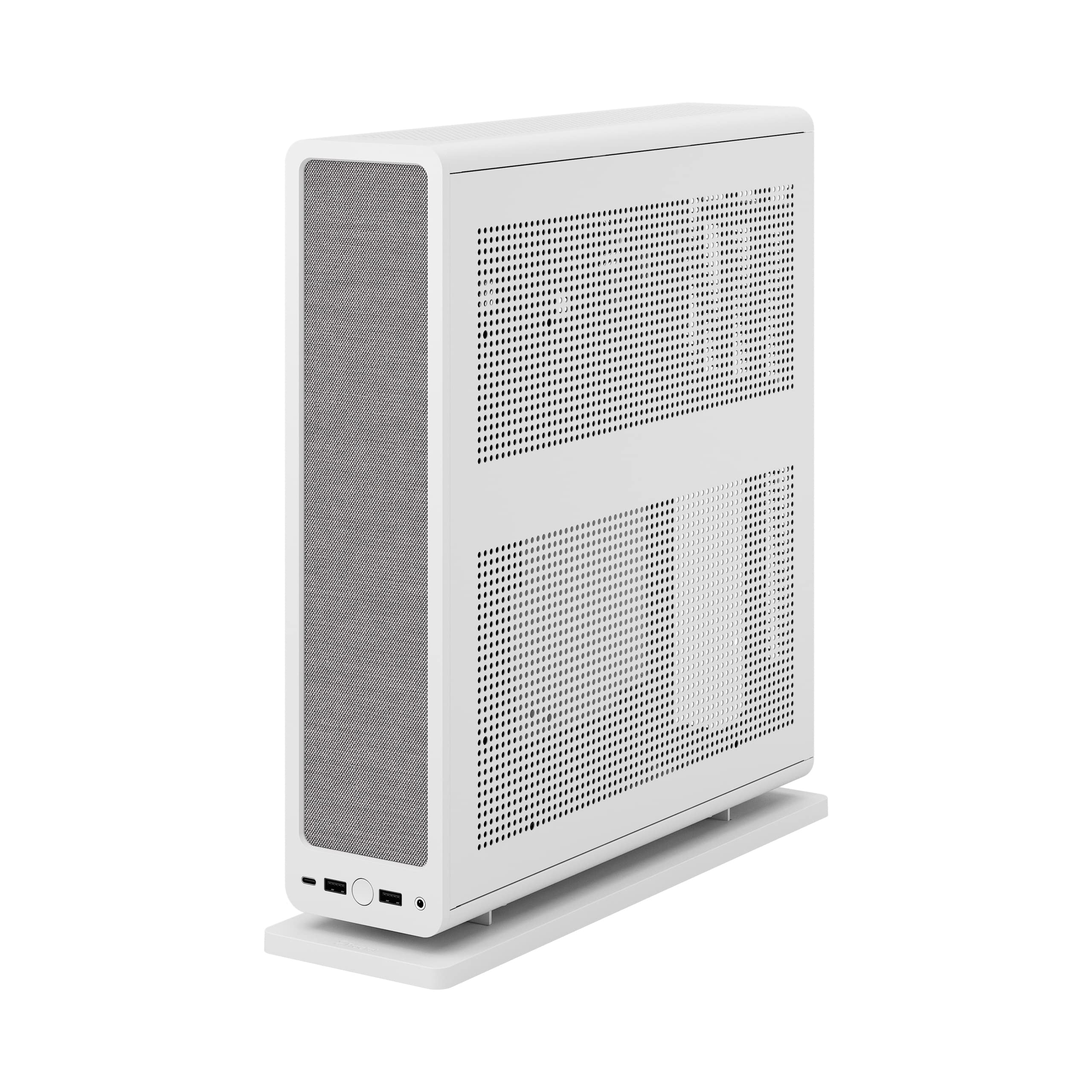 Fractal Design Ridge White ITX PC Case - PCIe 4.0 Riser Card & 2x140mm PWM Fans Included - USB Type-C - Compact Gaming Computer Case for Home Theater & Workstation Setup