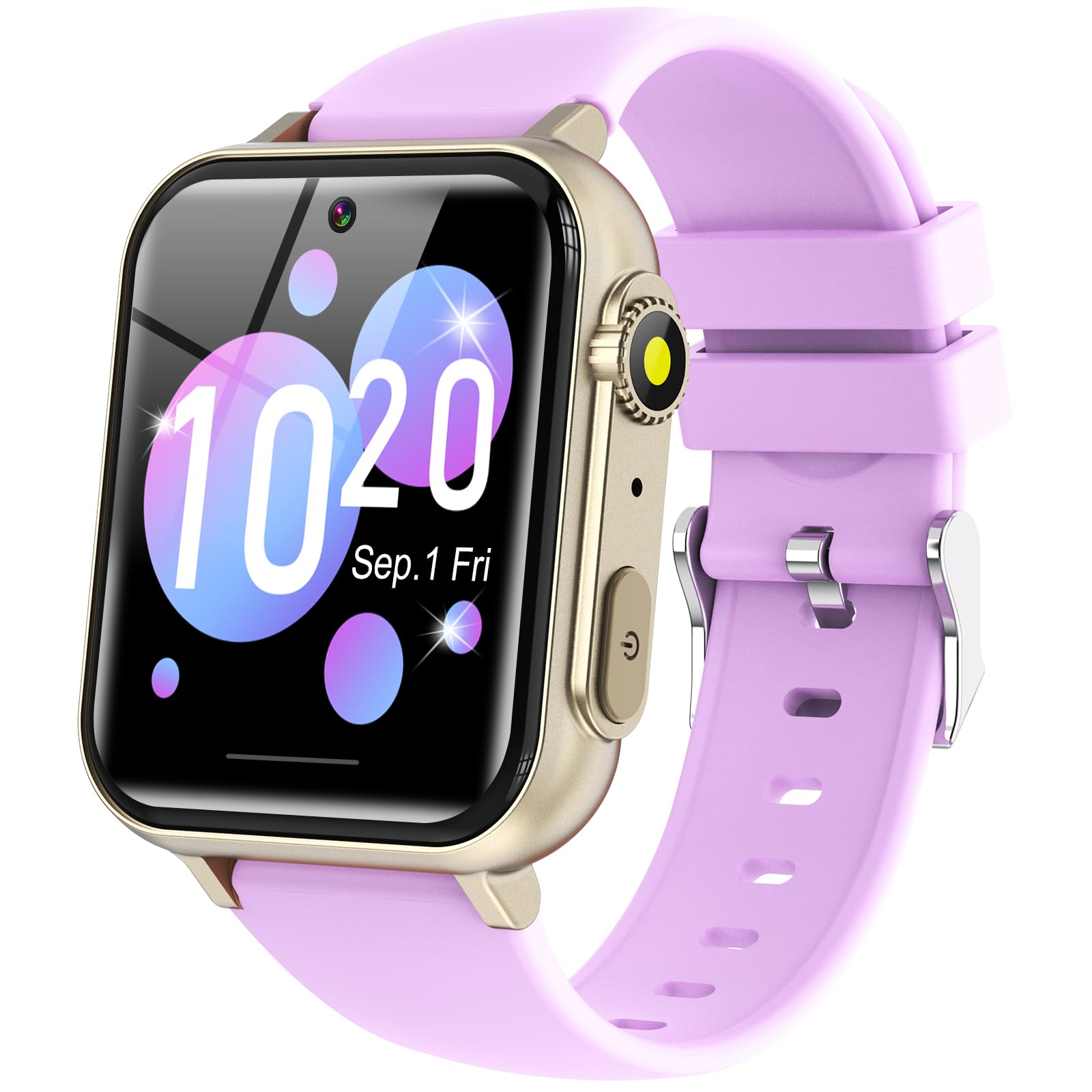 **Kids Smart Watch with 23 Games, Music Player, HD Touch Screen & Camera - Best Gift for Boys & Girls Ages 4-12 - Fitness Tracker, Alarm, Video & Flashlight - Perfect for Playtime, Learning & Outdoor Activities (Purple)**