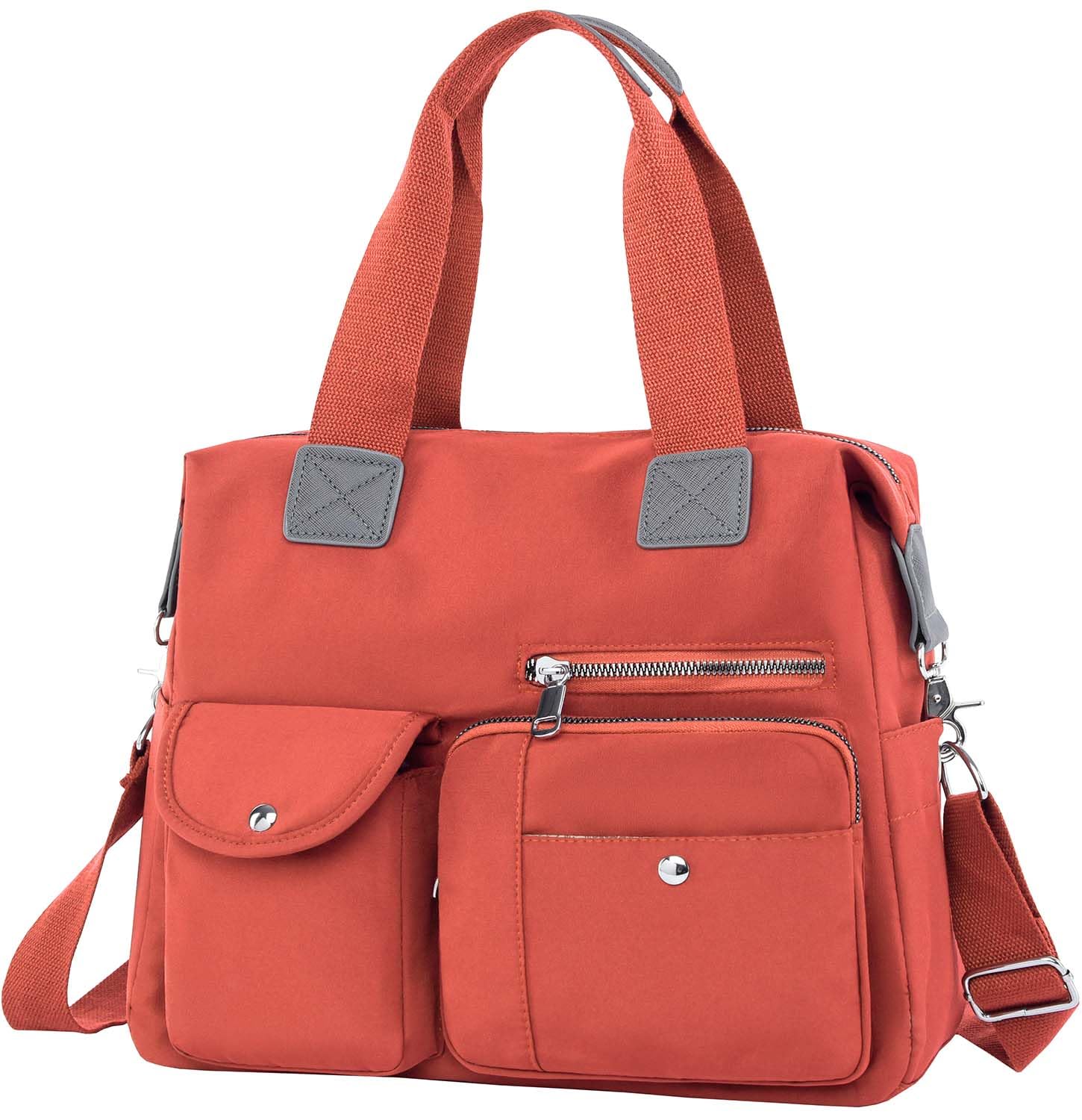 Women's Waterproof Nylon Utility Tote Bag - Multi-Pocket Work Shoulder Bag for Teachers, Nurses & Professionals | Perfect for Work, Travel & Everyday Use