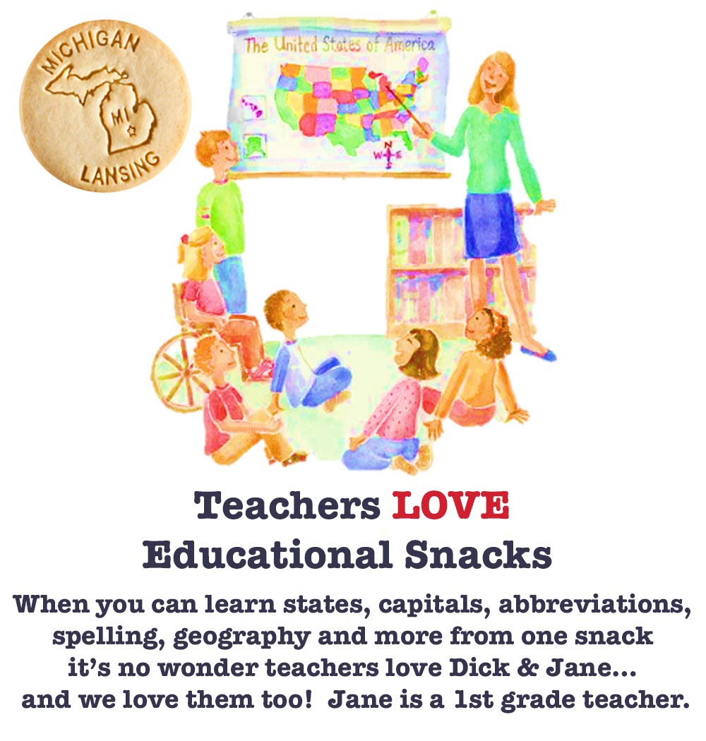 Dick & Jane Bilingual Educational Snacks (English & Spanish) - 120 Bags with Numbers 1-10 & 50 Vocabulary Words | Fun Learning Snacks for Kids, Classroom Treats & Homeschool Supplies
