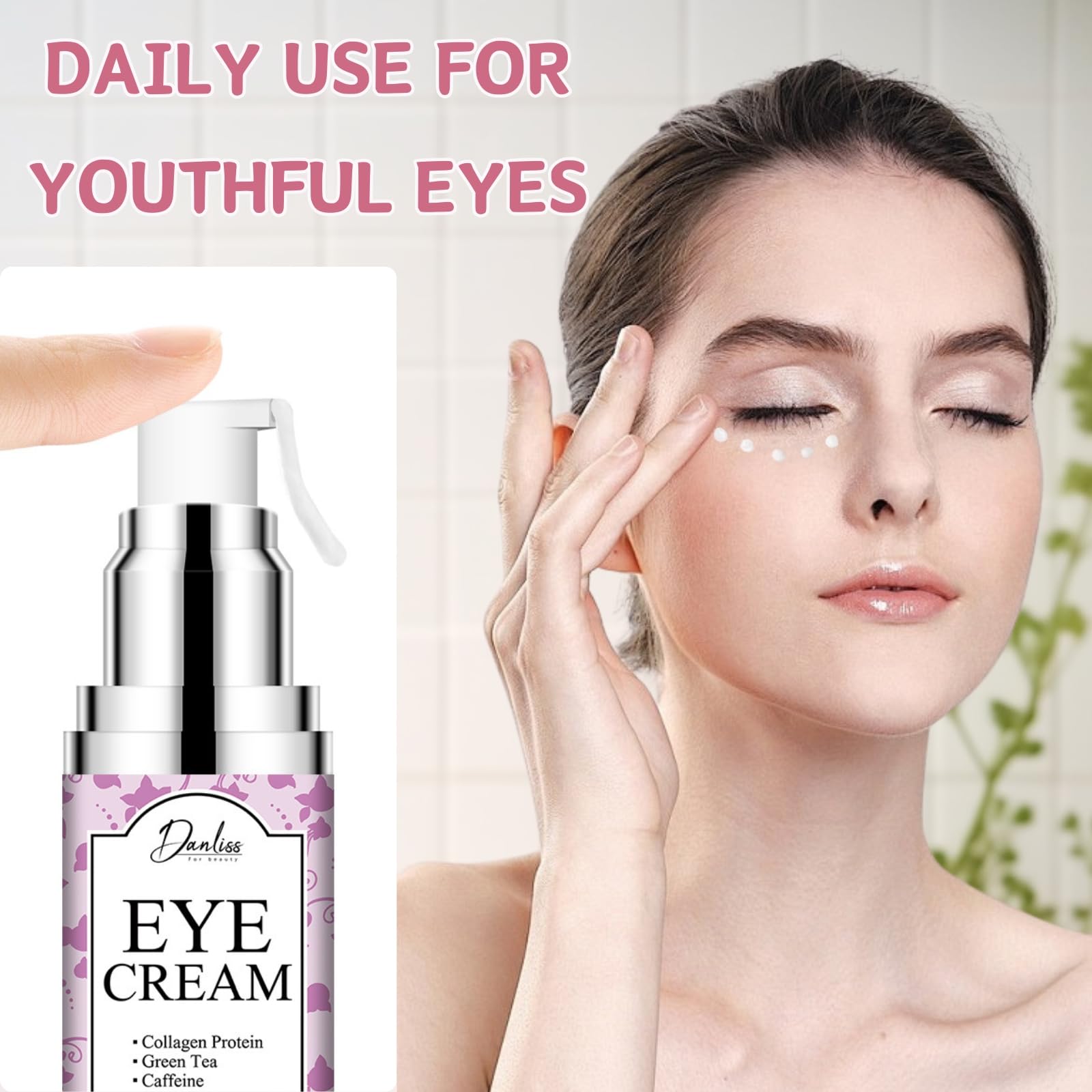 Caffeine Eye Cream for Wrinkles & Dark Circles - Anti Aging Under Eye Cream for Women - Hydrating & Firming Eye Treatment for Puffiness, Bags & Fine Lines - With Collagen & Green Tea Extract | Perfect for Morning & Night Skincare Routine