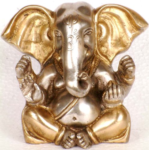 Baby Ganesha Brass Statue - Hindu God Ganesha Figurine for Home Altar, Pooja Room Decor & Spiritual Gift - Perfect for Meditation, Yoga Spaces & Indian Cultural Displays