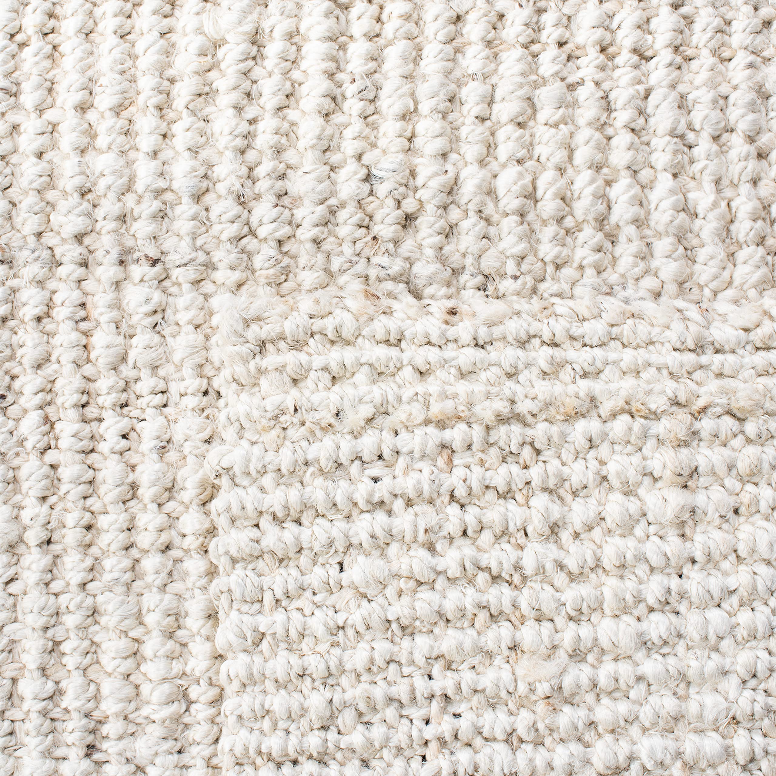 SAFAVIEH Natural Fiber Collection Handmade Jute Area Rug - 8' x 10', Bleach & Ivory, Farmhouse Style, Durable for High Traffic Areas - Perfect for Living Room, Bedroom, Dining Room & Home Office (NF747B)