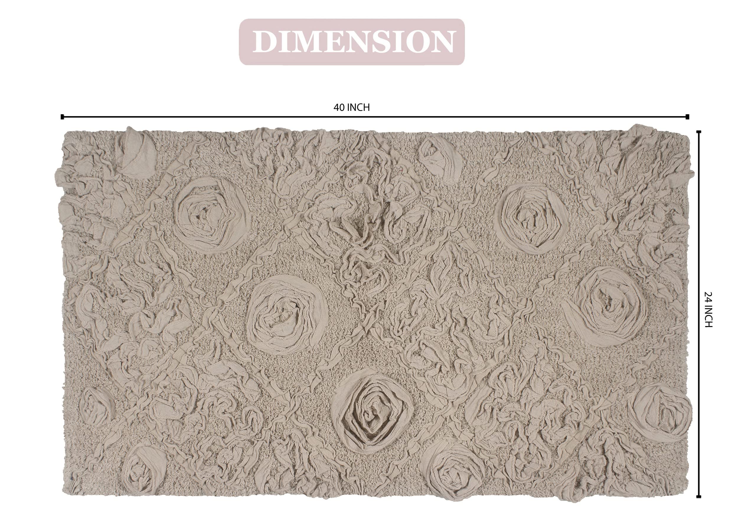 Home Weavers Modesto 100% Cotton Bath Rug Set - Ultra Soft & Absorbent Washable Bathroom Mat, Non-Slip Kitchen Floor Mat (24