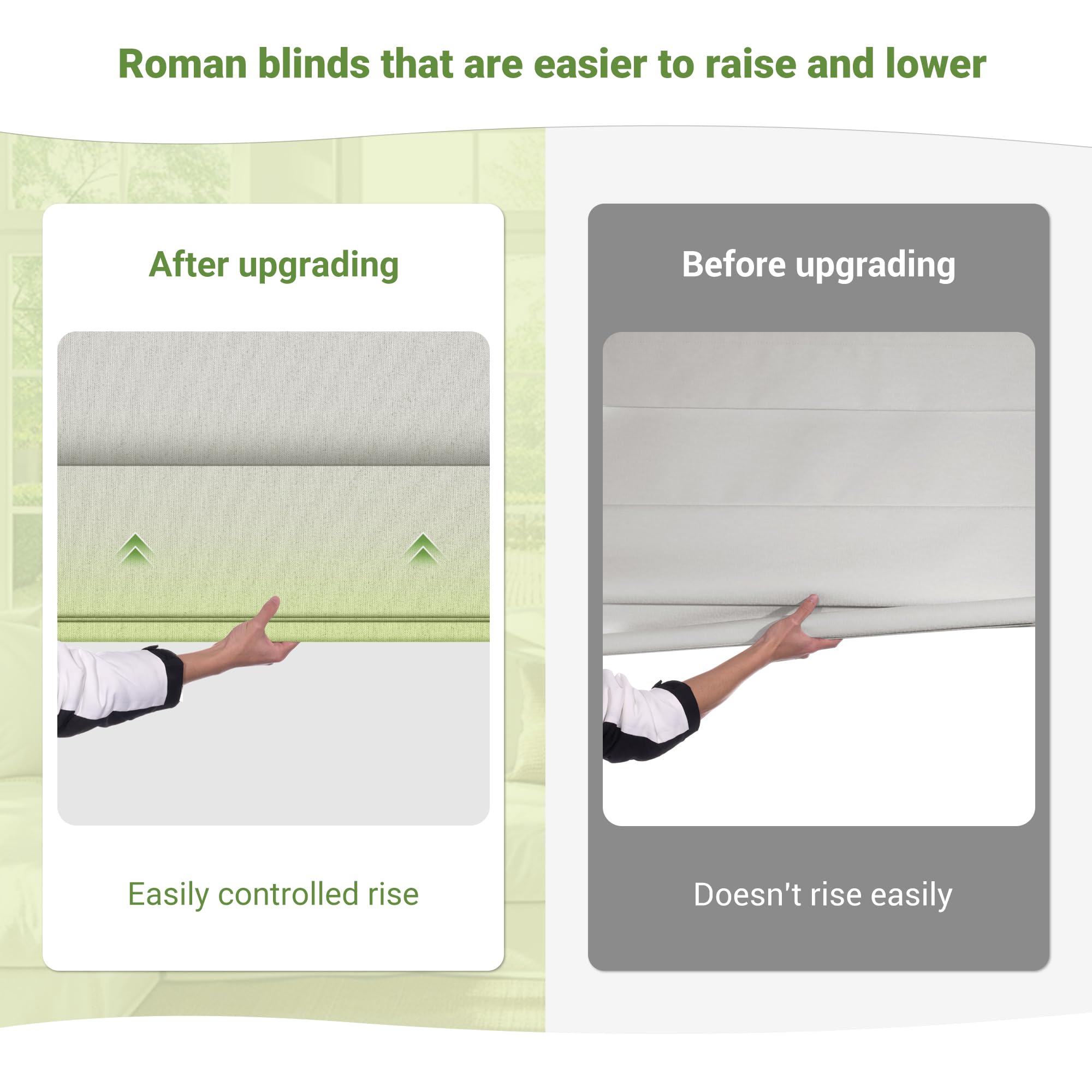 Blackout Cordless Roman Shades for Windows - Top Down Bottom Up, Thermal Insulated Window Blinds, Easy to Install (47