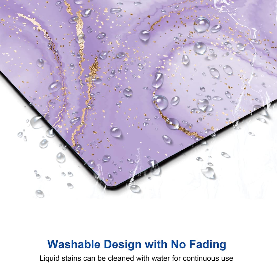 Premium Purple Marble Mouse Pad - Non-Slip Rubber Base, Washable Square Cloth Gaming Mousepad for Office & Laptop - Ergonomic Desk Accessory for Wireless Mouse, Perfect for Work, Gaming & Home Office Setup
