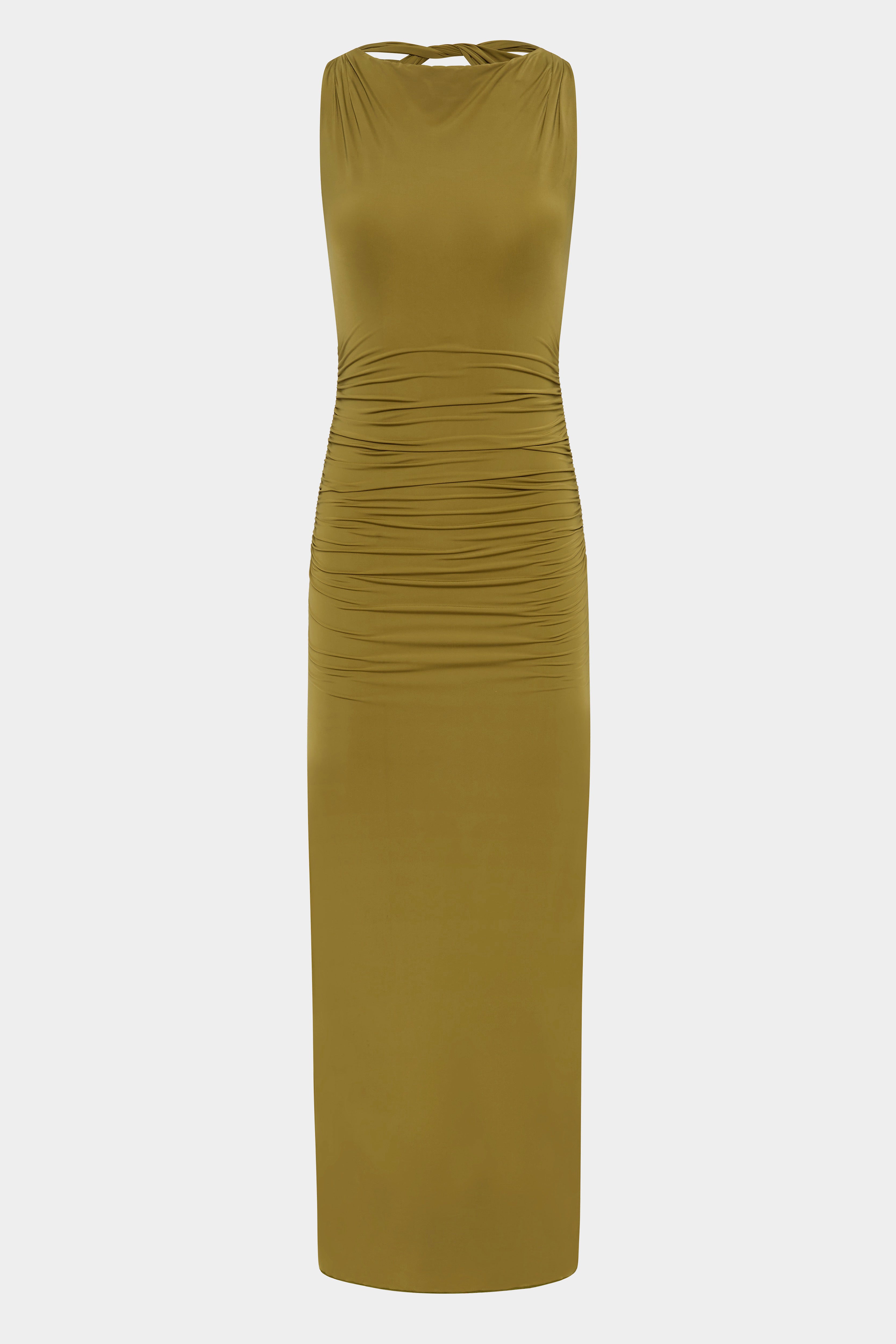 Cascina Twist Midi Dress for Women | Flowy Summer Dress with Twist Detail | Perfect for Beach Vacations, Date Nights & Brunch Outings