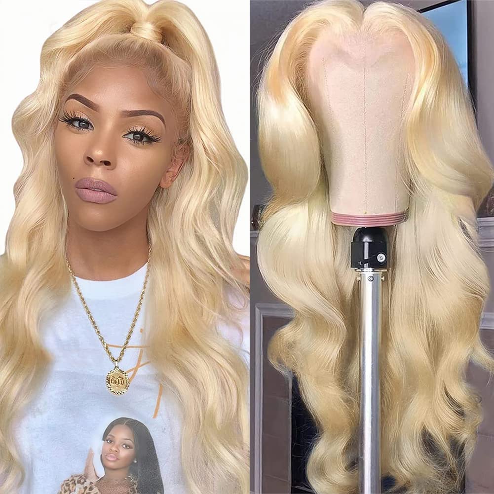 ANNELBEL 250% Density HD 13x4 Blonde Body Wave Lace Front Wigs Human Hair 24 Inch - Glueless Pre Plucked with Baby Hair 613 Honey Blonde - Natural Look for Daily Wear, Cosplay & Special Occasions
