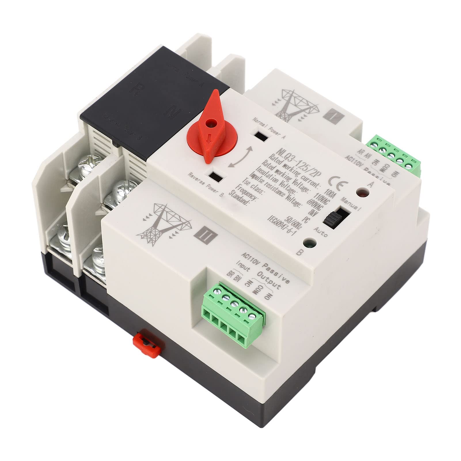 110V 100A 2P Automatic Transfer Switch (ATS) for Generator - Reliable Power Changeover with Stable Performance | Perfect for Home Backup Power, Emergency Power Supply & RV Power Transfer