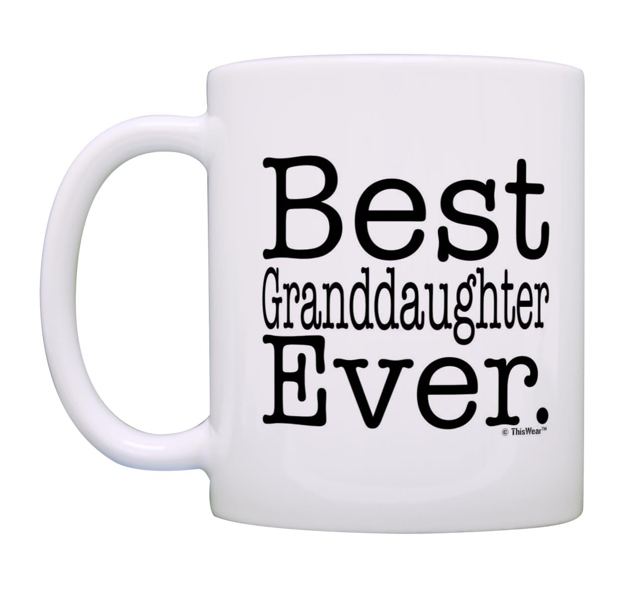 Best Granddaughter Ever Gift Set - 2 Pack 11oz Ceramic Coffee Mugs & Tea Cups (White) - Perfect Birthday Gift for Granddaughters, Coffee Lovers & Tea Drinkers - Ideal for Family Gatherings, Grandparents Day & Special Occasions