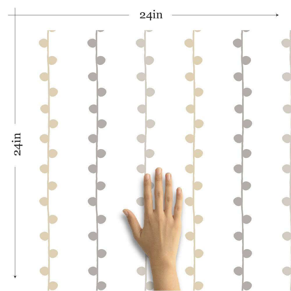 Beige and White Striped Baby Nursery Peel and Stick Removable Wallpaper - Self-Adhesive Wall Decal for Kids Room, Bedroom, Playroom & Nursery Decor