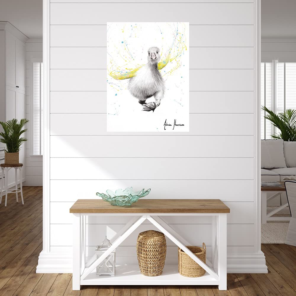 Premium Duck Art Canvas Wall Decor by Ashvin Harrison - Ready to Hang 24x32 Inch Painting for Living Room, Bedroom, Office & More - Perfect for Home, Kitchen, Bathroom & Commercial Spaces