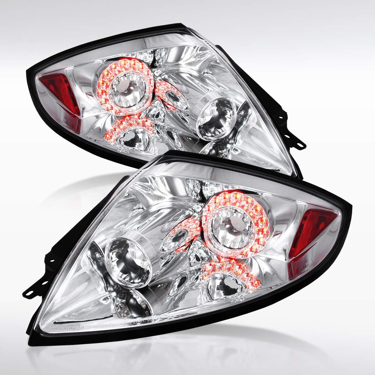 AUTOZENSATION LED Tail Lights Compatible with 2006-2011 Mitsubishi Eclipse - Left & Right Pair Assembly, JDM Style Chrome Housing with Clear Lens - Perfect for Car Upgrades & Night Driving Safety