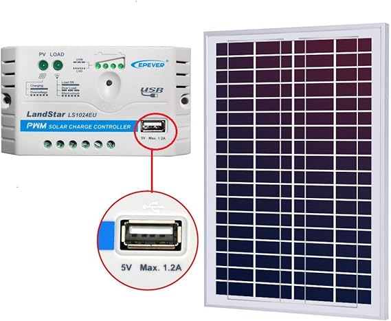 Acopower 35W 12V Solar Panel Charger Kit with 5A Charge Controller & Alligator Clips - Portable Solar Power for RV, Boat, Camping & Outdoor Adventures