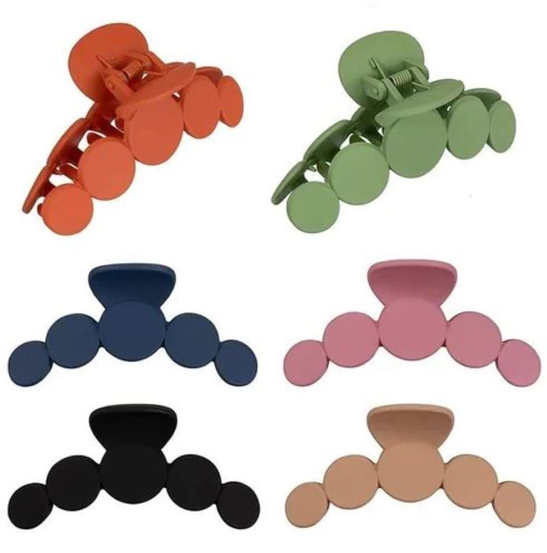 DENICRAAS Matte Hair Claws for Women - Large Hair Clips for Thick Hair (Pack of 4, Random Colors) - Perfect for Updos, Ponytails & Everyday Hairstyles