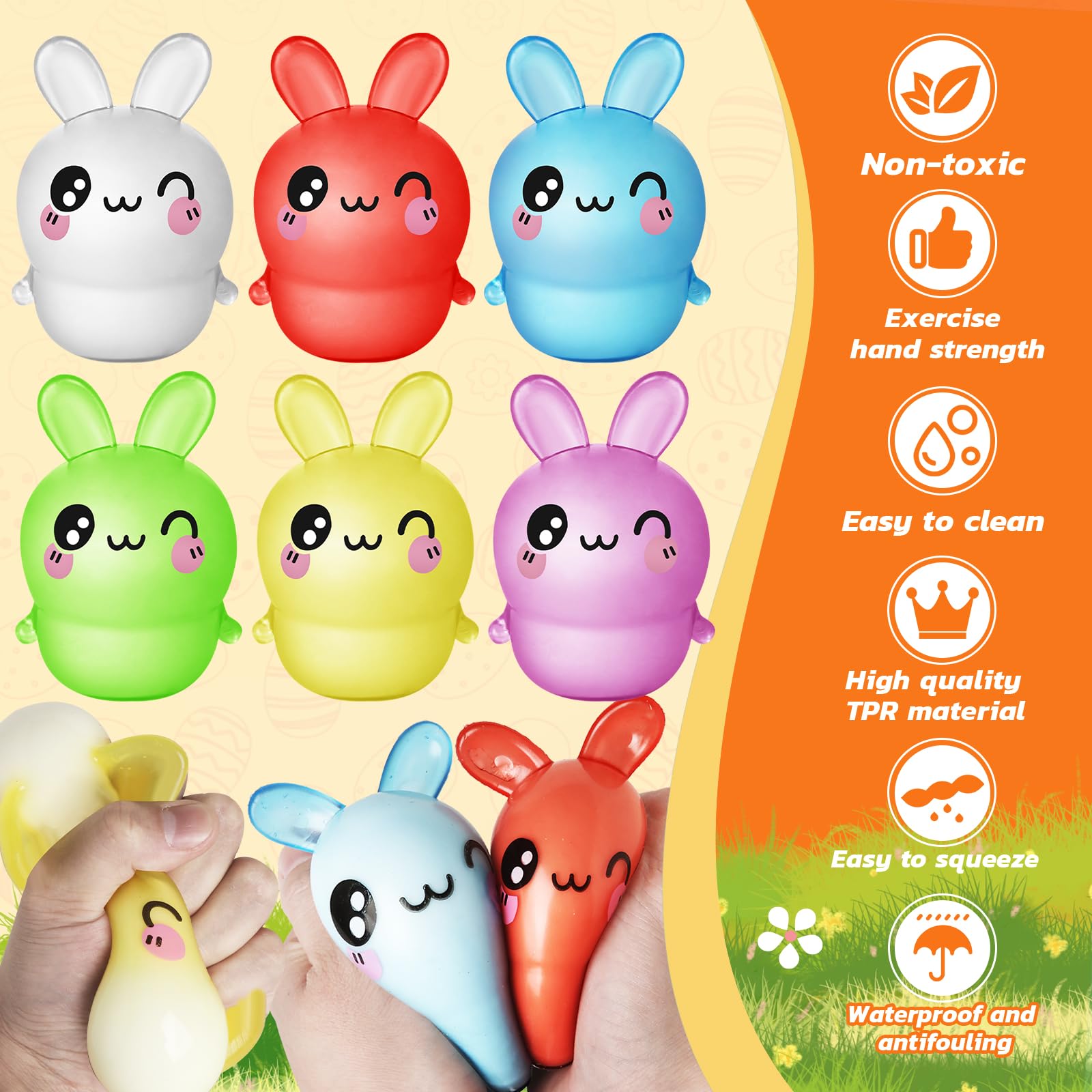 6 Pack Prefilled Easter Eggs with Squeeze Toys - Easter Basket Stuffers, Kids Fidget Toys, Easter Egg Hunt & Party Favors, Stress Relief Gifts for Children (Perfect for Easter Celebrations, Classroom Rewards & Sensory Play)