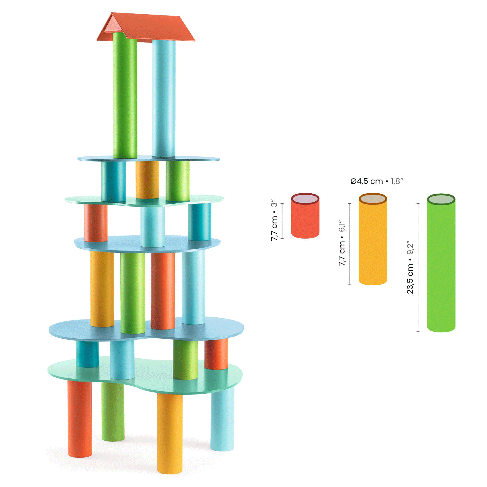 Djeco Tublo Construction Set - Creative Building Blocks for Kids | STEM Learning Toy for Toddlers & Preschoolers | Perfect for Indoor Play & Educational Activities