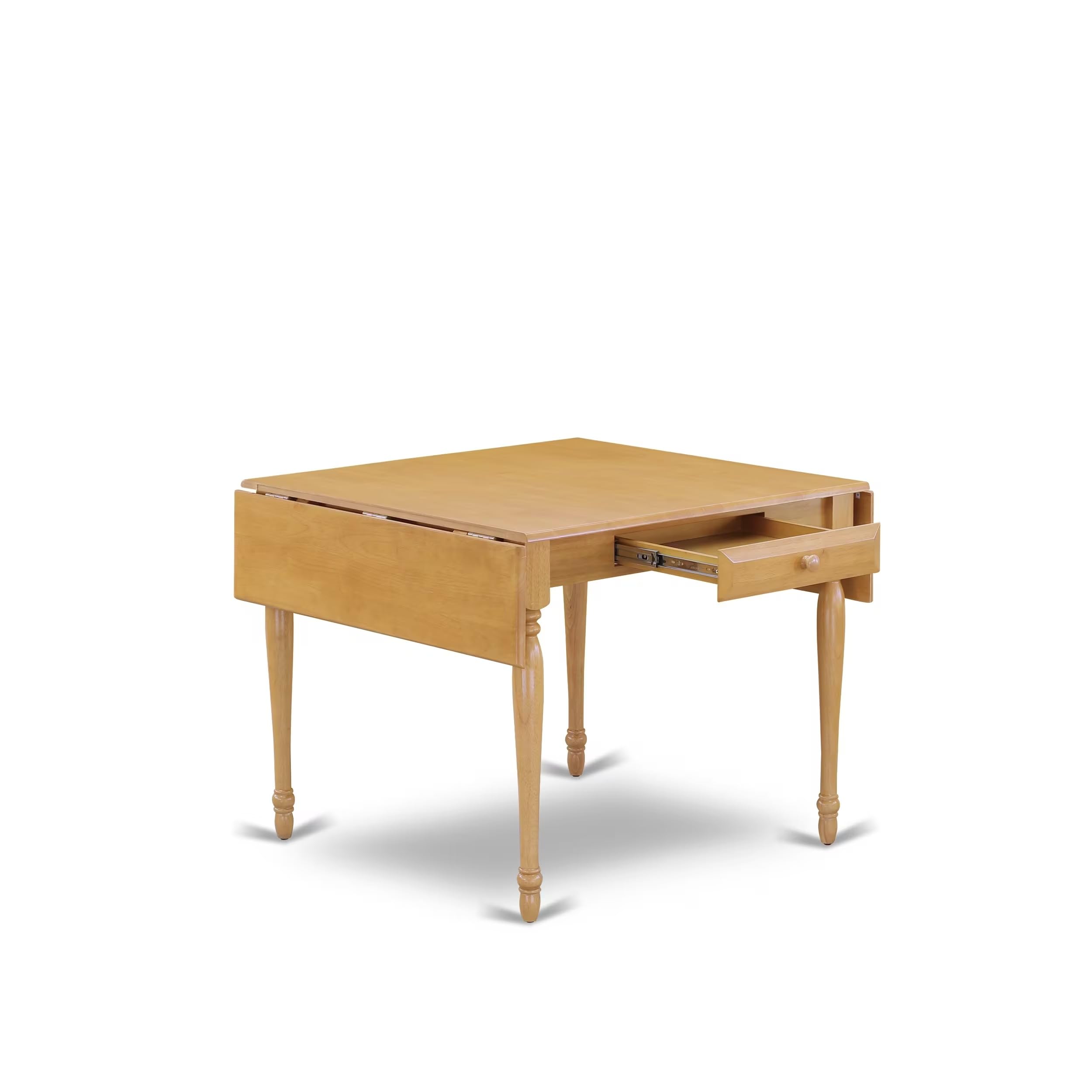 East West Furniture MZGR3-OAK-W 3 Piece Oak Dining Table Set with Drop Leaf & 2 Wooden Chairs, 36x54 Inch - Perfect for Small Spaces, Breakfast Nooks & Cozy Dining Rooms
