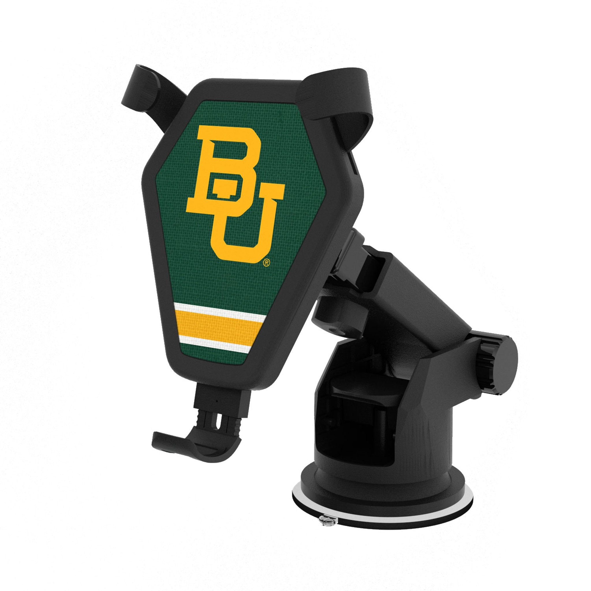 Baylor University Bears Stripe Wireless Car Charger - Fast Qi Charging for iPhone & Android - Perfect for Road Trips & Commuting