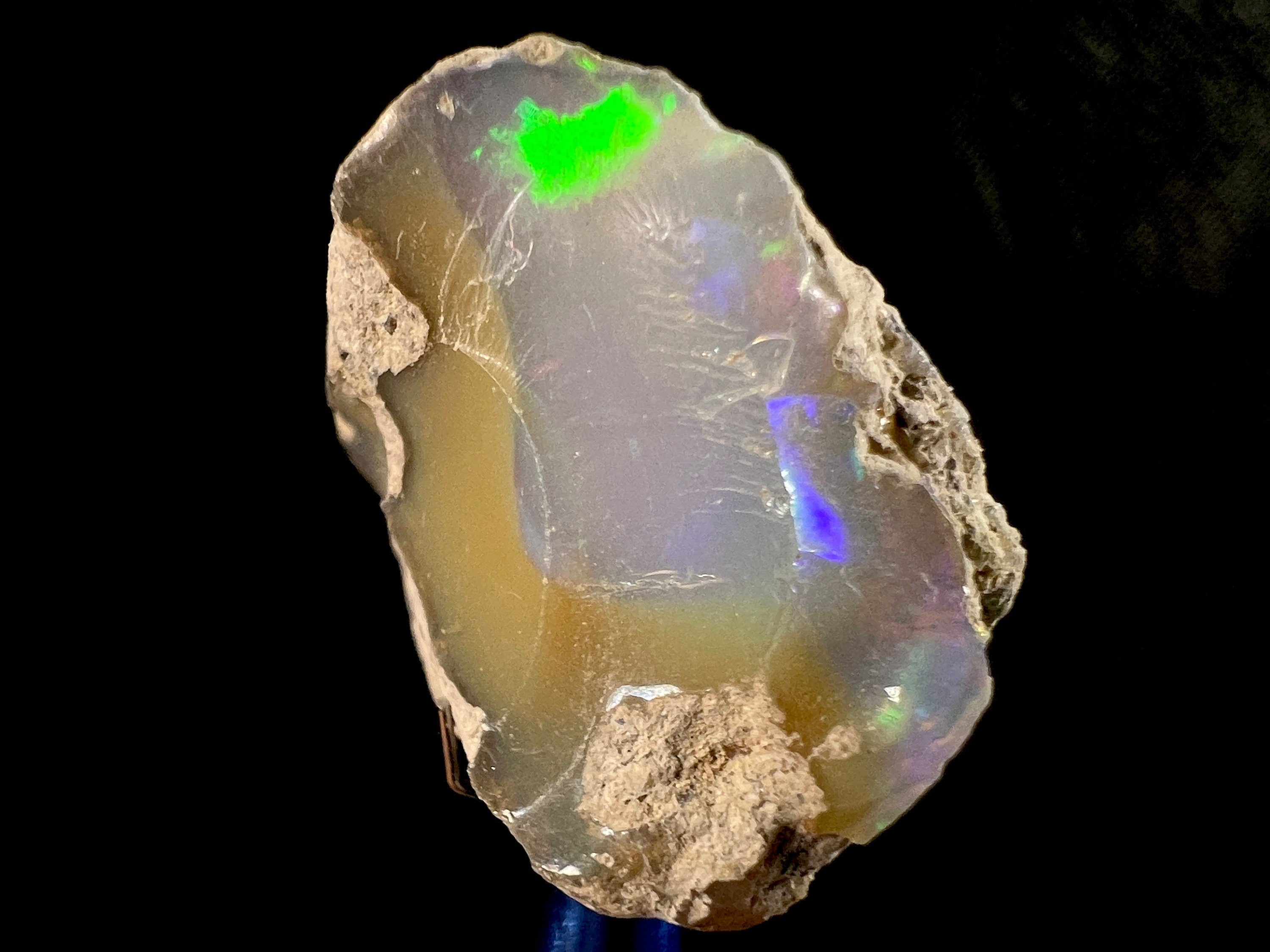Premium 4A Welo Opal Raw Crystal - Certified Cutting Grade Opal Gemstone for Jewelry Making (50603) - Perfect for Rings, Necklaces & Handcrafted Designs
